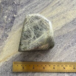 Natural Crystal Stone Flashy Labradorite Slab Freeform Standing 1lb0.5oz Healing